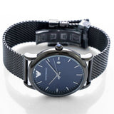 Emporio Armani Luigi Quartz Blue Dial Grey Mesh Bracelet Watch For Men - AR11053 Authentic Buy Shop Now