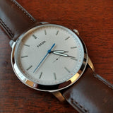 Fossil Minimalist Off White Dial Brown Leather Strap Watch for Men - FS5306 Authentic Buy Shop Now