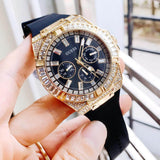 Guess Zeus Chronograph Diamonds Black Dial Black Silicone Strap Watch For Men - GW0208G2 Authentic Buy Shop Now