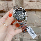 Guess Continental Black Dial Silver Steel Strap Watch for Men - GW0260G1 Authentic Buy Shop Now