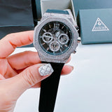 Guess Momentum Chronograph Crystals Black Dial Black Silicone Strap Watch For Men - GW0518G1 Authentic Buy Shop Now