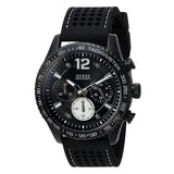 Guess Fleet Chronograph Black Dial Black Rubber Strap Watch for Men - W0971G1 Authentic Buy Shop Now