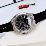 Guess Baguette Crystals Black Dial Black Silicone Strap Watch For Men - GW0208G1 Authentic Buy Shop Now