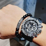 Guess Trophy Multifunction Black Dial Black Rubber Strap Watch for Men - GW0333G1 Authentic Buy Shop Now