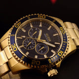 Guess Chaser Multifunction Blue Dial Gold Steel Strap Watch for Men - W0172G5 Authentic Buy Shop Now