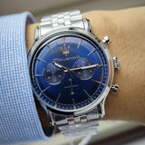 Maserati Epoca Chronograph Blue Dial Silver Steel Strap Watch For Men - R8873618024 Authentic Buy Shop Now