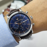 Maserati Epoca Chronograph Blue Dial Brown Leather Strap Watch For Men - R8871618014 Authentic Buy Shop Now