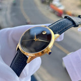 Movado Museum Classic Quartz Black Dial Black Leather Strap Watch for Men - 0607195 Authentic Buy Shop Now