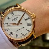 Tissot T Classic Carson Powermatic 80 White Dial Brown Leather Strap Watch for Men - T085.407.36.013.00 Authentic Buy Shop Now