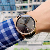 Tissot T Classic Chemin Des Tourelles Powermatic 80 Brown Dial Brown Leather Strap Watch for Men - T099.407.36.447.00 Authentic Buy Shop Now