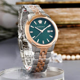 Versace V-Urban Green Dial Two Tone Steel Strap Watch for Men - VELQ00619 Authentic Buy Shop Now