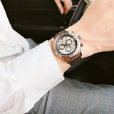 Versace Classic Chronograph Quartz Silver Dial Brown Leather Strap Watch For Men - VEV700119 Authentic Buy Shop Now