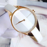 Calvin Klein Rebel White Grey Dial White Leather Strap Watch for Women - K8P236L6 Authentic Buy Shop Now