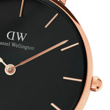 Daniel Wellington Classic Petite York Black Dial Brown Leather Strap Watch For Women - DW00100170 Authentic Buy Shop Now