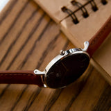 Daniel Wellington Petite Sterling Black Dial Brown Leather Strap Watch For Women - DW00100178 Authentic Buy Shop Now