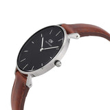 Daniel Wellington Classic Petite St Mawes Black Dial Brown Leather Strap Watch For Women - DW00100181 Authentic Buy Shop Now