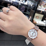 Emporio Armani Gianni T Bar Mother of Pearl Rose Gold Stainless Steel Strap Watch For Women - AR1909 Authentic Buy Shop Now