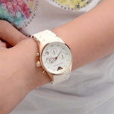 Emporio Armani Sportivo Silver Dial White Silicone Strap Watch For Women - AR5920 Authentic Buy Shop Now