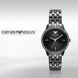Emporio Armani Ceramica Crystals Black Dial Black Ceramic Strap Watch For Women - AR1478 Authentic Buy Shop Now