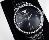 Emporio Armani Ceramica Crystals Black Dial Black Ceramic Strap Watch For Women - AR1478 Authentic Buy Shop Now