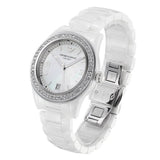 Emporio Armani Ceramica White Mother of Pearl Dial Stainless Steel Strap Watch For Women - AR1426 Authentic Buy Shop Now