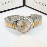 Gucci G Timeless Silver Dial Two Tone Steel Strap Watch For Women - YA1264131 Authentic Buy Shop Now