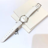 Gucci G-Timeless Mother of Pearl White Dial White Leather Strap Watch For Women - YA126597 Authentic Buy Shop Now