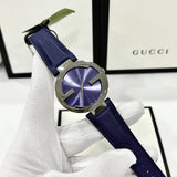 Gucci Interlocking G Blue Dial Blue Leather Strap Watch For Women - YA133322 Authentic Buy Shop Now