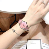 Gucci G-Timeless Pink Mother of Pearl Dial Pink Leather Strap Watch For Women - YA126586 Authentic Buy Shop Now
