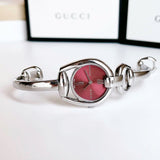 Gucci Horsebit Quartz Red Dial Silver Steel Strap Watch For Women - YA139502 Authentic Buy Shop Now