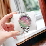 Guess Sol Chronograph Crystals Multicolor Dial Silver Steel Strap Watch For Women - GW0483L1 Authentic Buy Shop Now