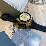 Guess Athena Gold Dial Black Rubber Strap Watch For Women - GW0030L2 Authentic Buy Shop Now