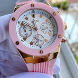 Guess Athena White Dial Pink Rubber Strap Watch For Women - GW0030L4 Authentic Buy Shop Now