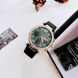 Guess Solstice Green Dial Black Rubber Strap Watch for Women - GW0113L1 Authentic Buy Shop Now