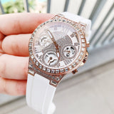 Guess Moonlight Diamonds White Dial White Rubber Strap Watch for Women - GW0257L2 Authentic Buy Shop Now