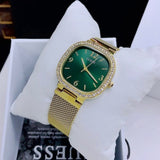 Guess Quartz Green Dial Gold Mesh Strap Watch For Women - GW0354L5 Authentic Buy Shop Now