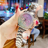 Guess Sol Chronograph Crystals Multicolor Dial Silver Steel Strap Watch For Women - GW0483L1 Authentic Buy Shop Now