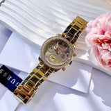 Guess Sol Chronograph Gold Dial Gold Steel Strap Watch For Women - GW0483L2 Authentic Buy Shop Now