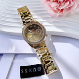 Guess Sol Chronograph Gold Dial Gold Steel Strap Watch For Women - GW0483L2 Authentic Buy Shop Now