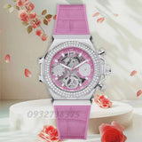 Guess Fusion Chronograph Pink Dial Pink Leather Strap Watch for Women - GW0553L1 Authentic Buy Shop Now