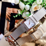 Guess Nouveau Diamonds Silver Dial Silver Mesh Bracelet Watch for Women - W0127L1 Authentic Buy Shop Now