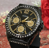 Guess Starlight Black Dial Black Rubber Strap Watch for Women - W0846L1 Authentic Buy Shop Now