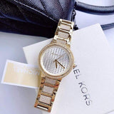 Michael Kors Gabbi Crystals Gold Dial Gold Steel Strap Watch For Women - MK3985 Authentic Buy Shop Now