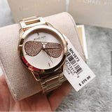 Michael Kors Hartman Analog White Dial Rose Gold Steel Strap Watch For Women - MK3673 Authentic Buy Shop Now