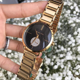 Michael Kors Portia Black Dial Gold Steel Strap Watch for Women - MK3788 Authentic Buy Shop Now