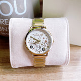 Michael Kors Portia Quartz White Dial Gold Steel Strap Watch for Women - MK3840 Authentic Buy Shop Now