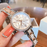 Michael Kors Sofie Chronograph White Dial Two Tone Steel Strap Watch For Women - MK4353 Authentic Buy Shop Now