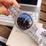 Michael Kors Channing Diamonds Black Dial Silver Steel Strap Watch for Women - MK6089 Authentic Buy Shop Now