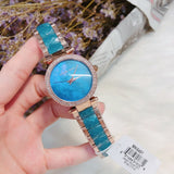 Michael Kors Parker Blue Mother of Pearl Dial Two Tone Steel Strap Watch for Women - MK6491 Authentic Buy Shop Now