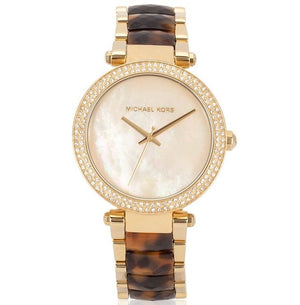 Michael Kors Parker Mother Of Pearl White Dial Two Tone Steel Strap Watch For Women - MK6518 Authentic Buy Shop Now